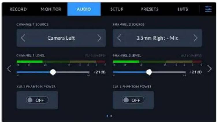 Blackmagic Design Pocket Cinema Camera 6K - Audio Settings 1 - 1