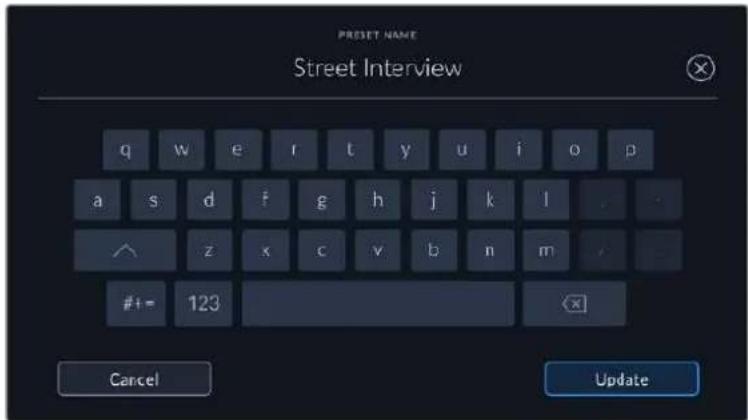 Blackmagic Design Pocket Cinema Camera 6K - Saving and loading presets - 1
