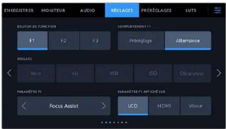 Blackmagic Design Pocket Cinema Camera 6K - Comportement du bouton de fonction - 1