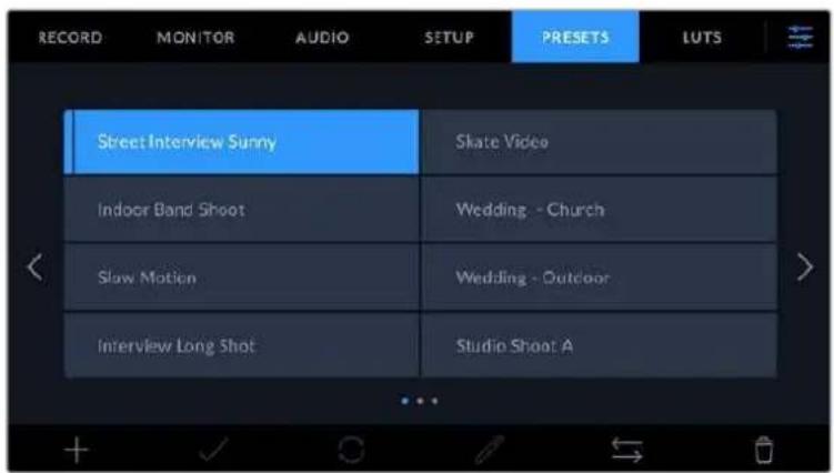 Blackmagic Design Pocket Cinema Camera 6K - Saving and loading presets - 2