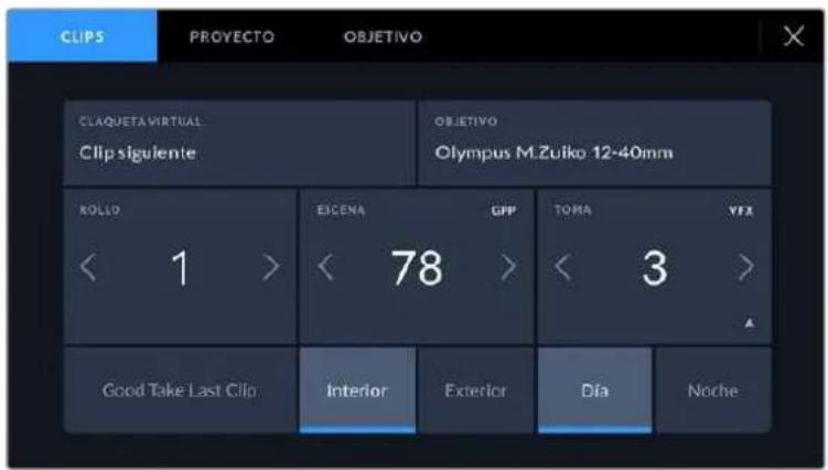 Blackmagic Design Pocket Cinema Camera 6K - Metadatos del clip - 1