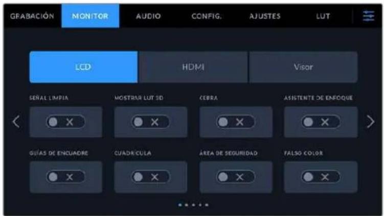 Blackmagic Design Pocket Cinema Camera 6K - Ajustes de monitoración 1 - 1