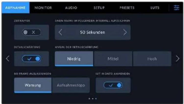 Blackmagic Design Pocket Cinema Camera 6K - AUFNAHME-Einstellungen Seite 3 - 1