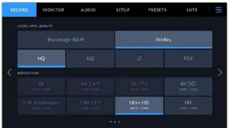 Blackmagic Design Pocket Cinema Camera 6K - Record Settings 1 - 1