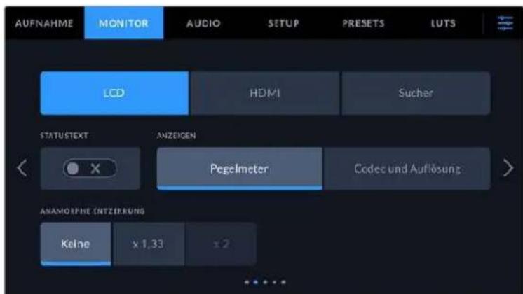 Blackmagic Design Pocket Cinema Camera 6K - MONITORING-Einstellungen Seite 2 - 1