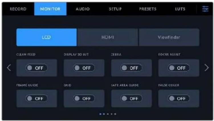 Blackmagic Design Pocket Cinema Camera 6K - Monitor Settings 1 - 1