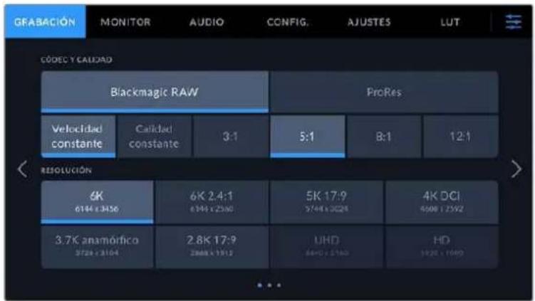 Blackmagic Design Pocket Cinema Camera 6K - Panel de options - 1