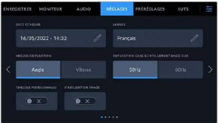 Blackmagic Design Pocket Cinema Camera 6K - Onglet Reglages - Page 1 - 2