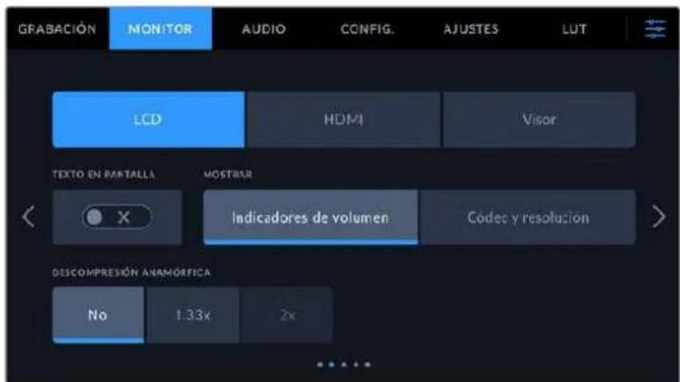 Blackmagic Design Pocket Cinema Camera 6K - Ajustes de monitorización 2 - 1