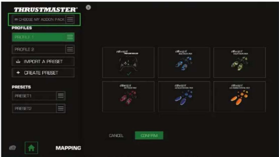 THRUSTMASTER eSwap X Pro - Managing add-on packs - 1