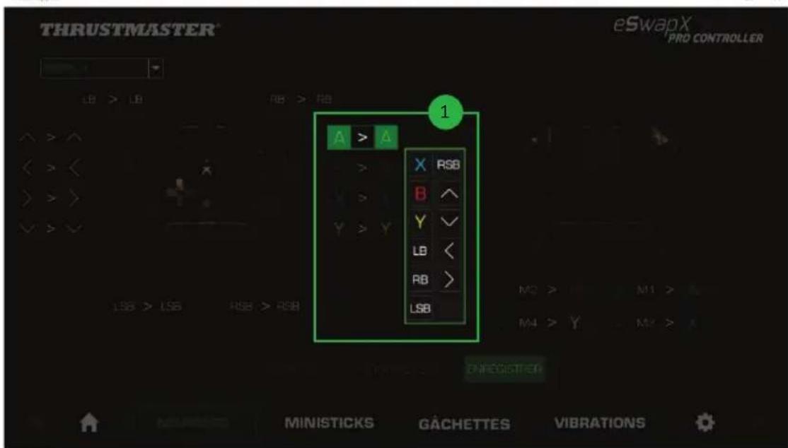THRUSTMASTER eSwap X Pro - Pour réassigner vos boutons : - 1