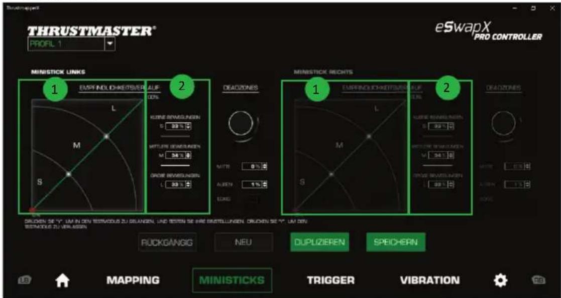 THRUSTMASTER eSwap X Pro - Konfigurieren der Ministicks und des Rennlenkradmoduls - 4