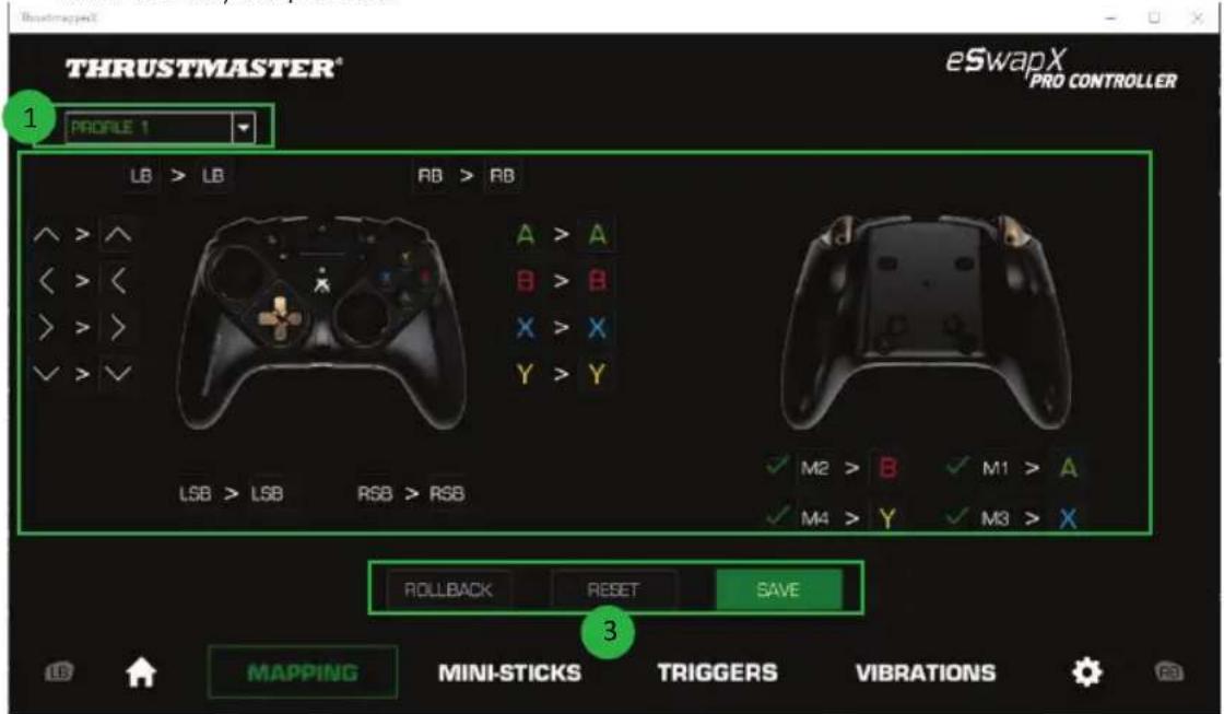THRUSTMASTER eSwap X Pro - Mapping of buttons - 1