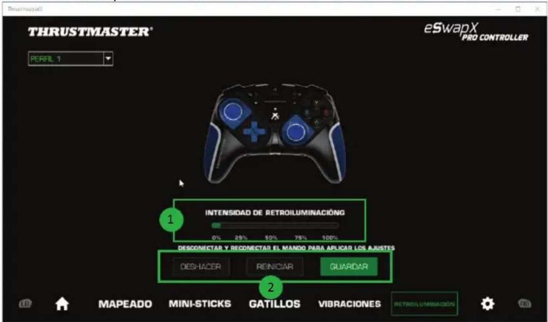 THRUSTMASTER eSwap X Pro - Configuración de la retroiluminación - 1