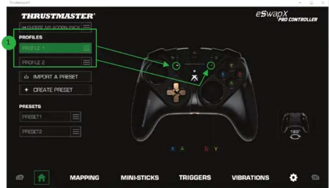 THRUSTMASTER eSwap X Pro - Managing profiles - 1