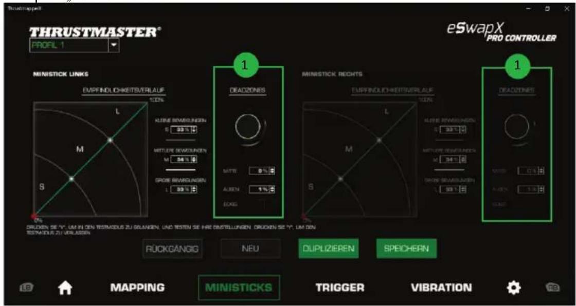 THRUSTMASTER eSwap X Pro - Konfigurieren der Ministicks und des Rennlenkradmoduls - 5