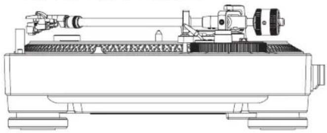 PIONEER PLX500 - Nehmen Sie den Tonarm von der Armstütze, und passen Sie das Gegengewicht so an, dass der Arm horizontal steht. - 1
