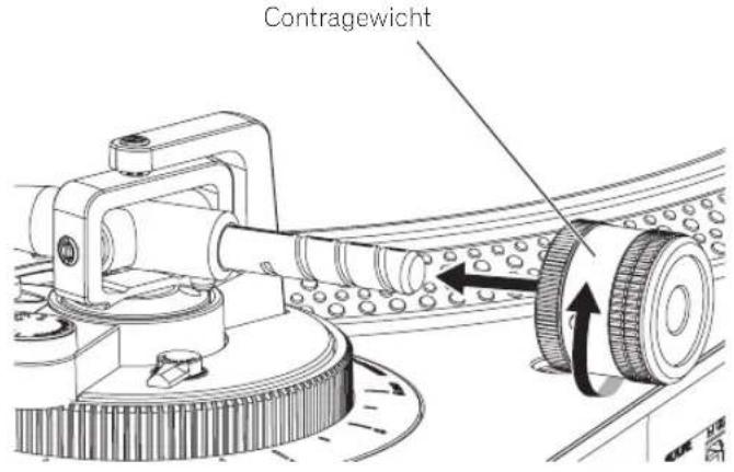 PIONEER PLX500 - Bevestig het contragewicht. - 1