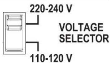 220-240 V VOLTAGE SELECTOR 110-120 V