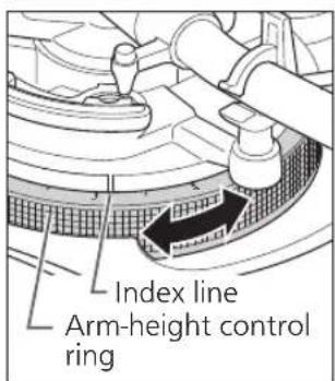 TECHNICS SL1200MK7 - Adjust the height with the arm-height control ring. - 2