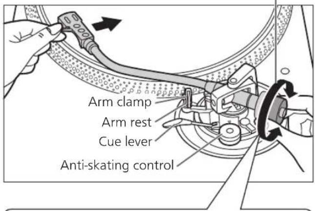 TECHNICS SL1200MK7 - Free the tone arm from the arm rest and adjust horizontal balance by turning the balance weight. - 2