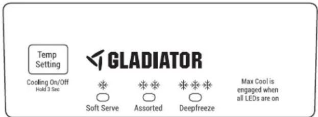 Gladiator GARF30FDGB - Commande de la température - 1