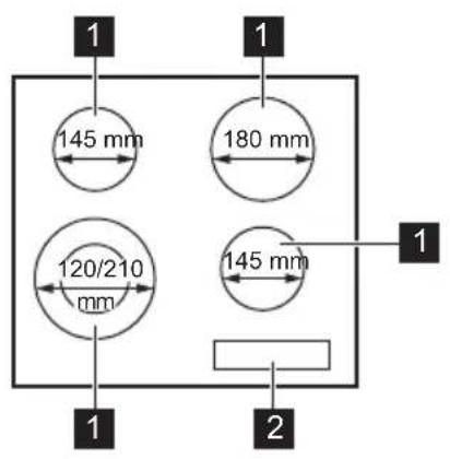 ZANUSSI ZHRN642K - Disposition de las zonas de coccción - 1