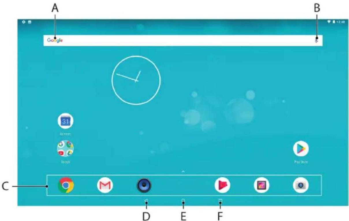 TrekStor SurfTab Y10 - Éléments de l'écran de démarrage - 1