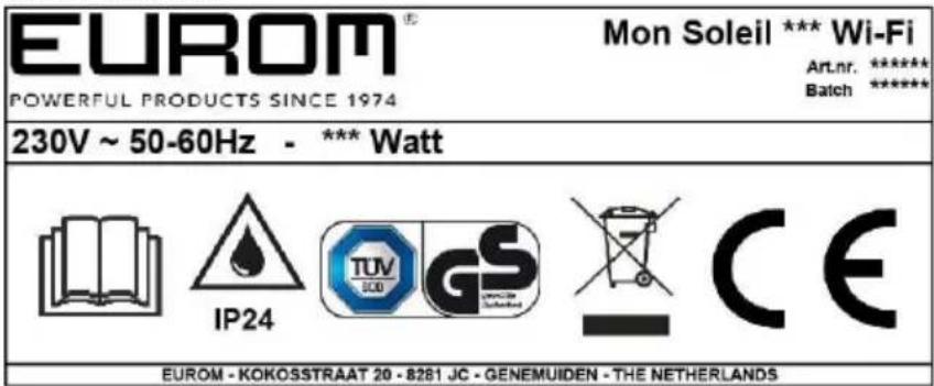 Eurom Mon Soleil 720 WiFi - Identification - 1
