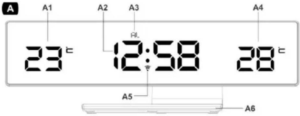 TECHNOLINE WS 6815 - STATION DE TEMPERATURE À DEL AVEC HORLOGE RADIOCOMMANDÉE ET FONCTION RÉVEIL - 1