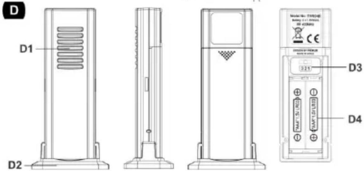 TECHNOLINE WS 6815 - STATION DE TEMPERATURE À DEL AVEC HORLOGE RADIOCOMMANDÉE ET FONCTION RÉVEIL - 4