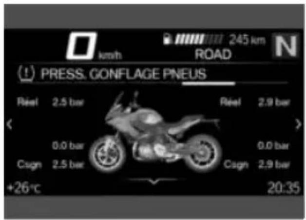 BMW F 900 XR (2020) - Pression de gonflage des pneus - 1