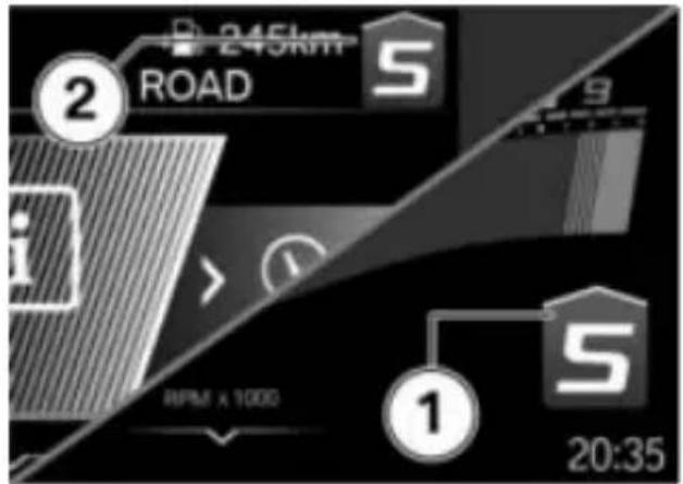 BMW F 900 XR (2020) - Recommandation de passage au rapport supérieur - 1