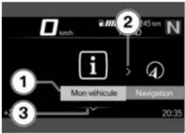 BMW F 750 GS (2020) - Indications d'utilisation dans le menu principal - 1