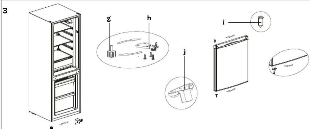 ZANUSSI EDKV142WA+ - NL draairichting deuren wijzigen EN reversing the door openings - 3