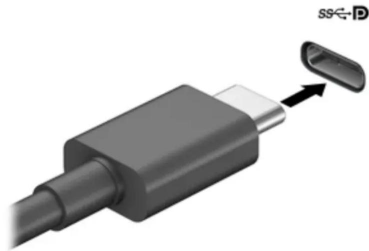 HP ZBook 14u G5 - Connexion d'un périphérique DisplayPort à l'aide d'un cable USB Type-C (certains produits uniquement) - 2
