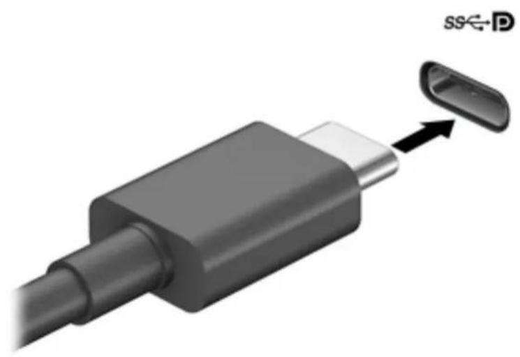 HP ZBook 14u G5 - Connexion de périhériques sur un port USB de type C (certains produits uniquement) - 2