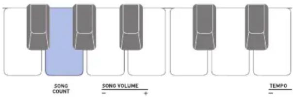 CASIO Casiotone CTS100 - Quand la lecture d'une chanson est arrêtée, maintenez enforcé FUNCTION tout en appuyant sur la touche du clavier SONG COUNT pour spécifique une réglage de mesure. - 1