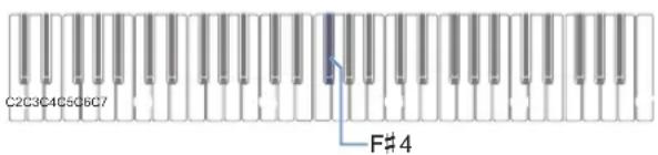 CASIO Casiotone CTS100 - Tout en maintainant enforcé FUNCTION, appuyez sur la touche du clavier F#4 pour activer MY SETUP power on. - 1