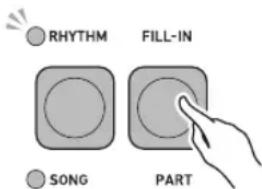 CASIO Casiotone CTS100 - Pendant la lecture d'un rythme, appuyez sur FILL-IN/PART. - 1