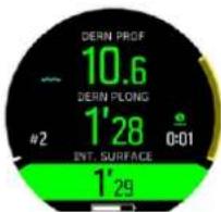 SUUNTO D5 - À la surface après la plongée en apnée - 1