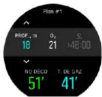 SUUNTO D5 - Planifier la première plongée d'une série - 1