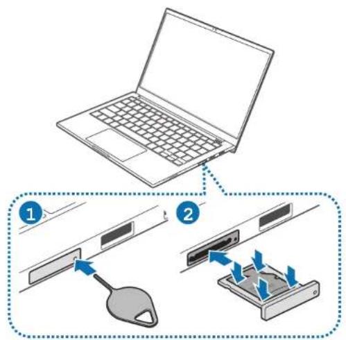 SAMSUNG Galaxy Book Ion - Insérer une carte mémoire. - 1