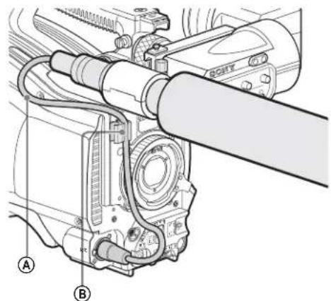 SONY HSC100RF - Lorsque le microphone est fixé au support de microphone du viseur - 1