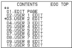 SONY HSC100RF - Sélectionnez USER MENU CUSTOMIZE sur l'écran TOP MENU (page 23). - 1