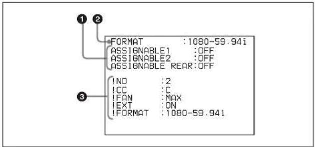 SONY HSC100RF - Lorsque le commutateur STATUS/CANCEL est réglé sur STATUS - 1