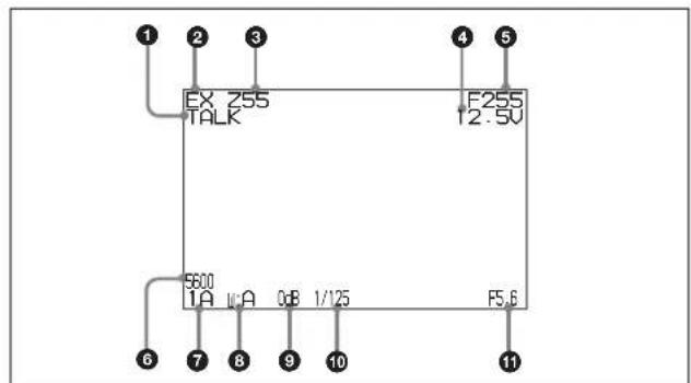 SONY HSC100RF - Lorsque le commutateur DISPLAY/MENU est réglé sur DISPLAY - 1