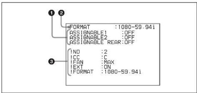 SONY HSC300R - Lorsque le commutateur STATUS/CANCEL est régé sur STATUS - 1