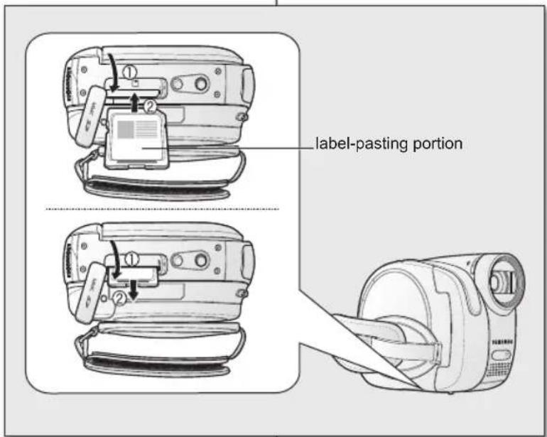SAMSUNG VPDX100i - Insertion d'une carte mémoire - 1