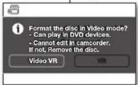 SAMSUNG VPDX100i - Utilisation d'un nouveau disque : formatage d'un disque vierge - 1
